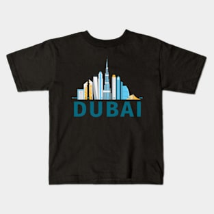 Dubai United Arab Emirates Skyline Burj Khalifa Skyscraper Kids T-Shirt